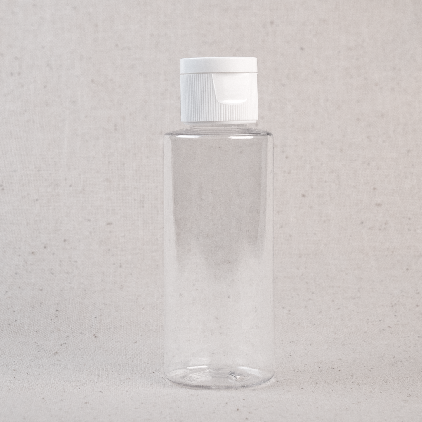 2 oz (60ML) Clear PET Plastic Cylinder Bottle with PP Hinged Cap