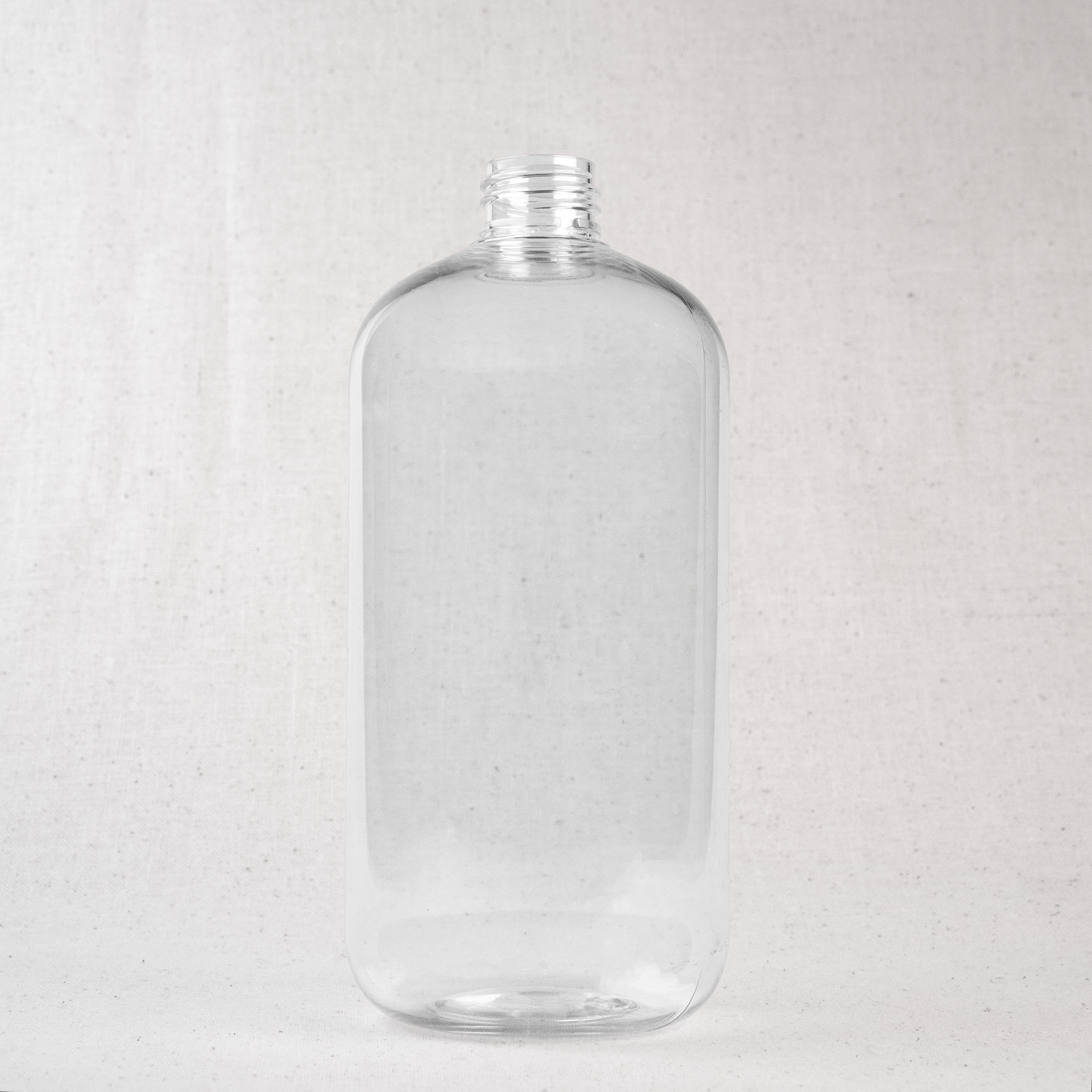 16.9 oz (500ML) Clear PET Boston Round Plastic Bottle 24/210