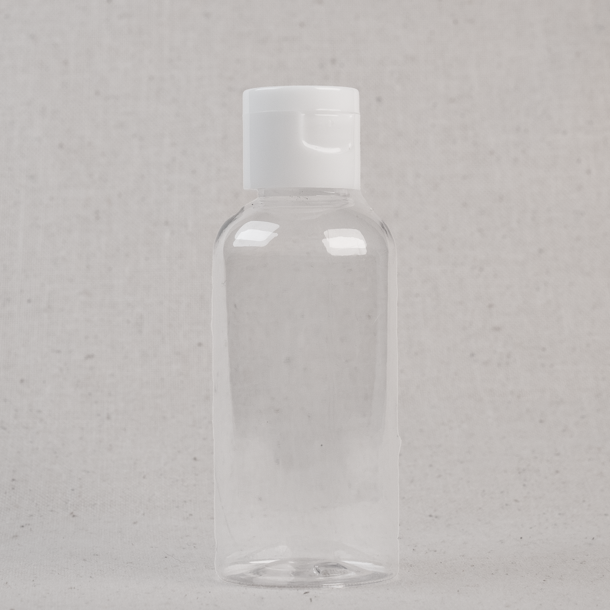 2 oz (60ML) Clear PET Short Round Bottle with PP Hinged Cap